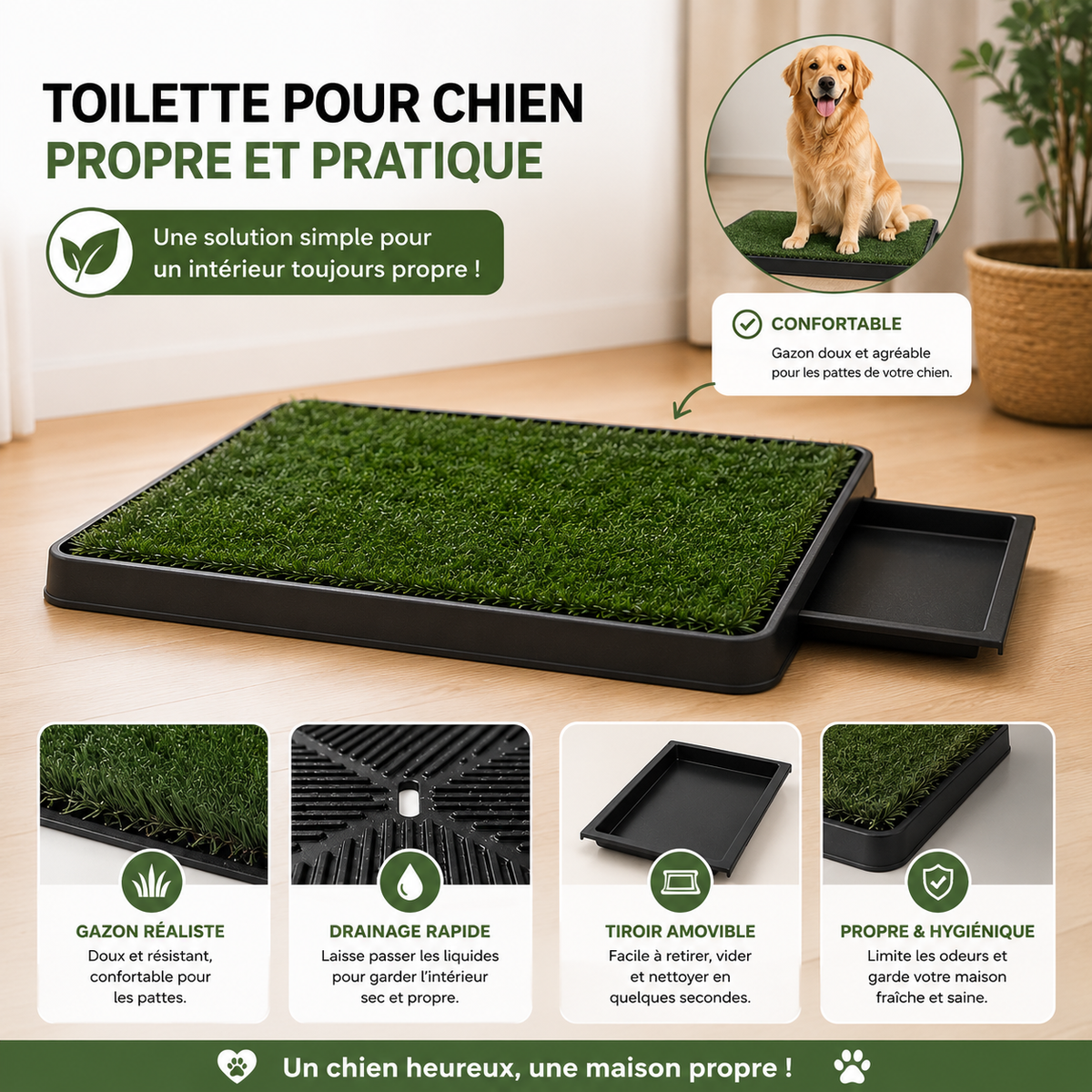 Toilette pour Chien en Gazon Artificiel