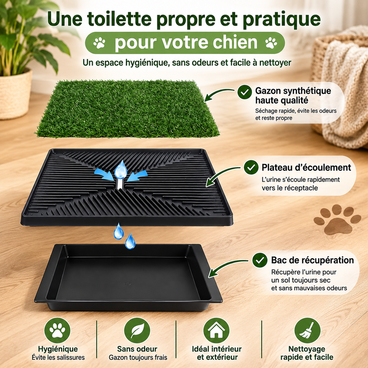 Toilette pour Chien en Gazon Artificiel